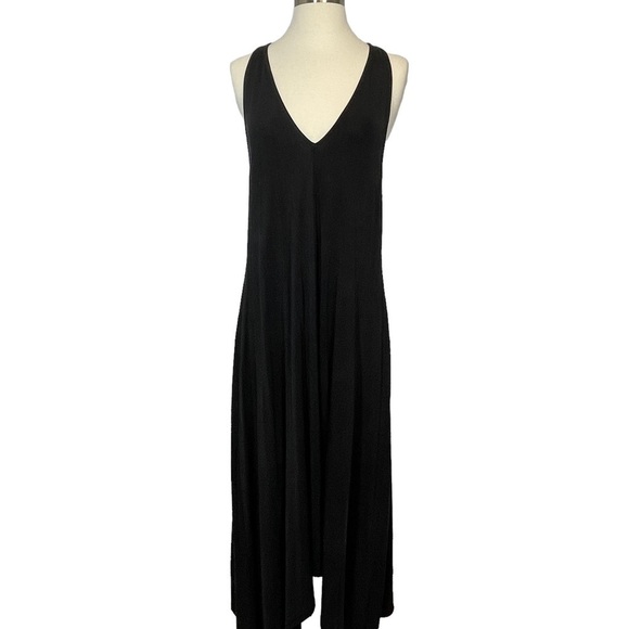 Dolan Black Halter T-Shirt Dress Handkerchief Hem Deep Armholes Size S - Picture 2 of 11